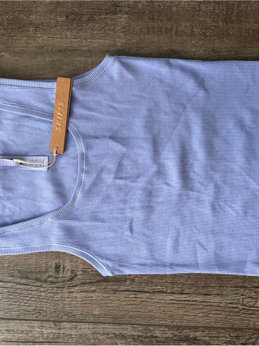 SKIMS Women’s Blue Violet Cotton Rib Scoop Neck Slim Fit Tank Top Size L
